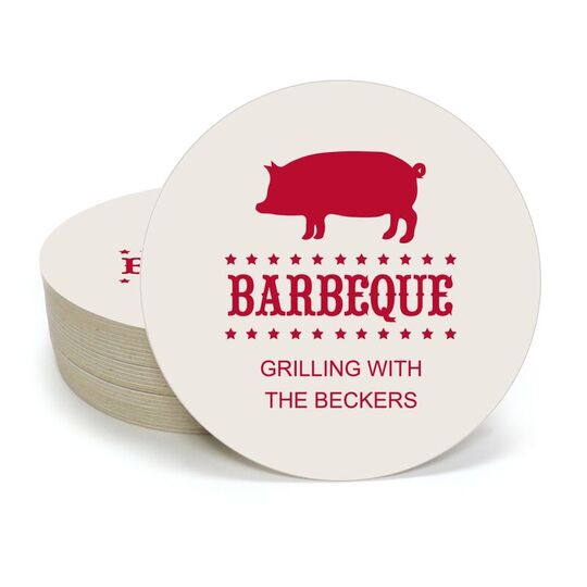 BBQ Pig Round Coasters